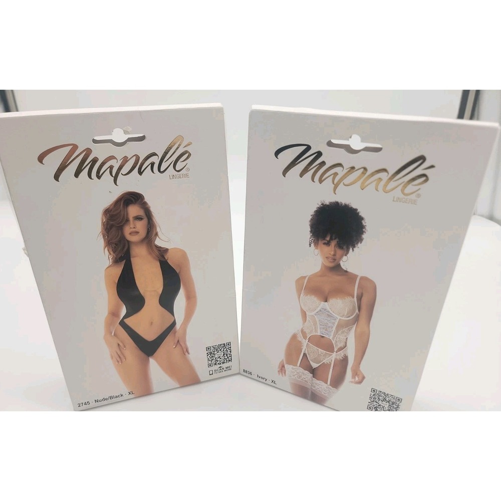 Lot of 2 XL Mapale Colombianas Lingerie Sets Bustier G-String & Bodysuit New!